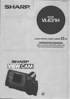 Sharp VL E 31 H manual. Camera Instructions.